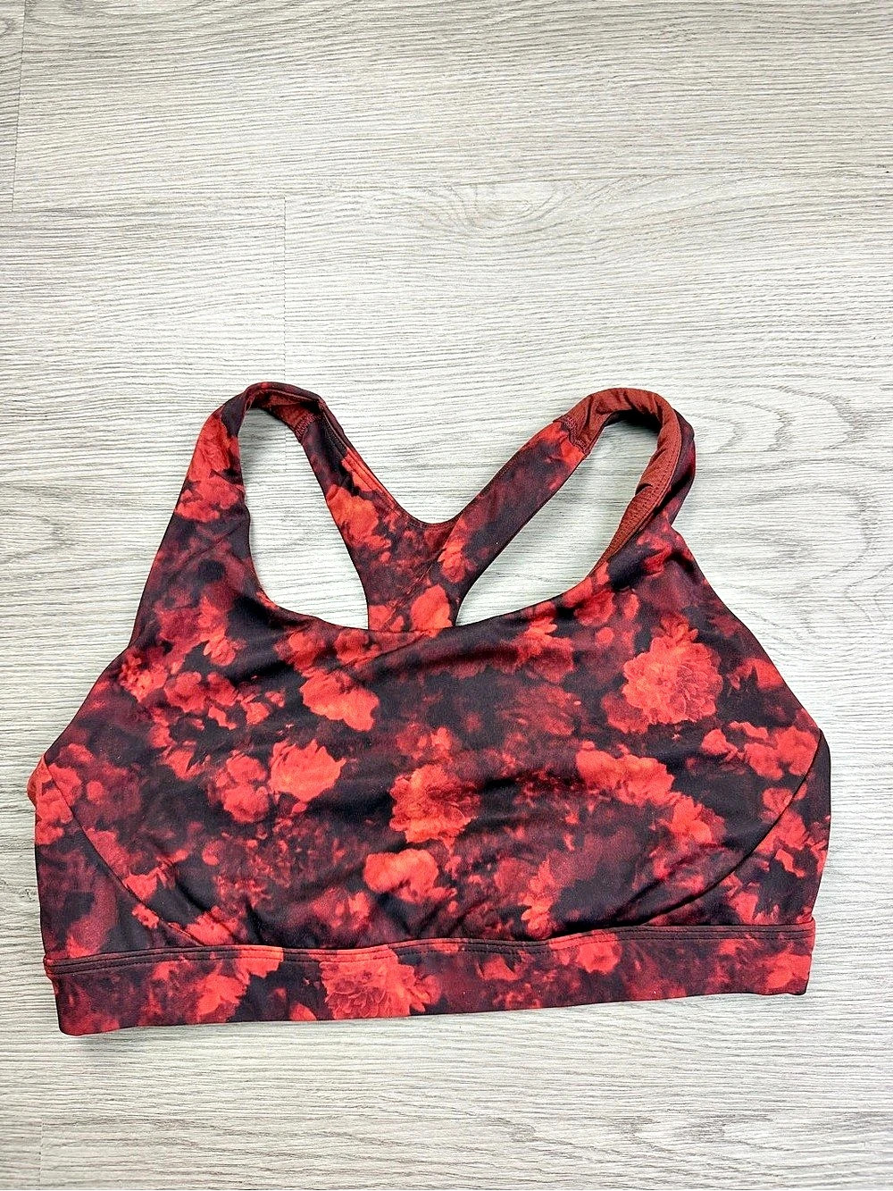Athleta Ultimate Sports Bra in Red & Black Size Medium
